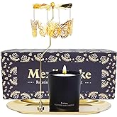 Birthday Gift for Women, Unique Butterfly Candle Gift for Mothers, Sisters, and Best Friends, Rotating Scented Candles with Plate for Mother's Day,Easter,6 oz.