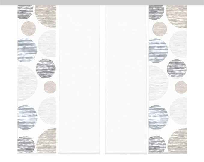 heimtexshop24 Flächenvorhänge Schiebegardinen, 3-4-5-6 Set zur Auswahl, Digitaldruck, Lasergeschnitten, 60cm x 245cm, incl Pa