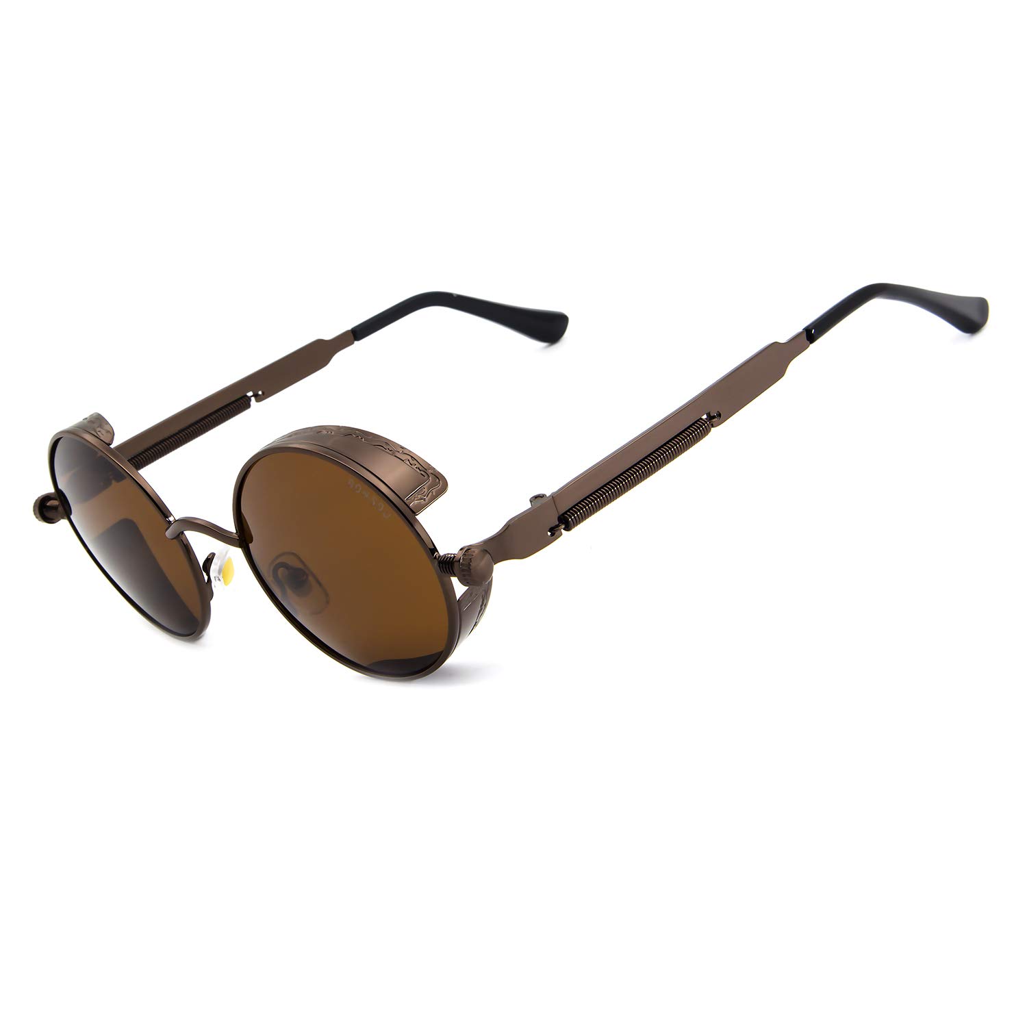 Steampunk Costumes, Outfits for Women Ronsou Steampunk Style Round Vintage Polarized Sunglasses Retro Eyewear UV400 Protection Matel Frame $16.99 AT vintagedancer.com
