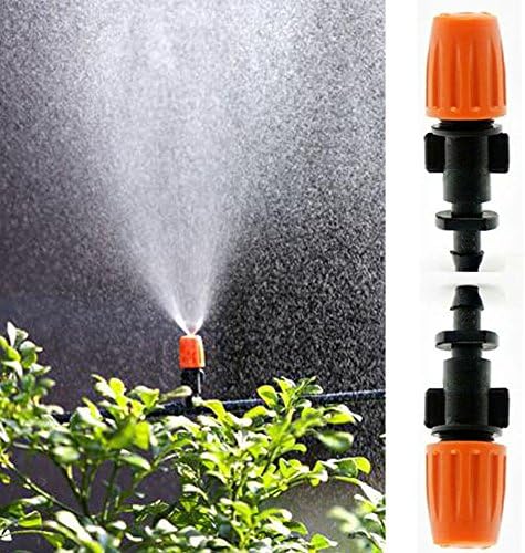 Onner 50 Pcs Garden Irrigation Watering Misting Micro Flow Dripper, Plastic Adjustable Micro Sprinklers Emitter Drip Head 1/4'' Hose (50PCS)