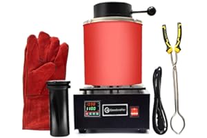 GOODCRAFTER 2KG Gold Melting Furnace 1150℃ /2102 ℉ Automatic Digital Melting Furnace Machine with Graphite Crucible for Precious Metals Gold Silver Jewelry,1400W