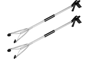 Grabber Tool 32" Suction Cup Grip Heavy Duty Aluminum -2 Pack- Lightweight Foldable Reacher Grabber Pickup Tool, Gripper Grabbers for Elderly Grab it Reaching Tool Trash Picker Grabber Black, By Luxet