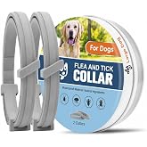 UDyoude Flea Collar for Dogs, Flea and Tick Collar for Large Dogs, Comfort Fit for Sturdy Dog Flea Collar, Adjustable Tick Dog Collar for Medium &amp; Large Breeds, 8 Months Protection-2 Pcs