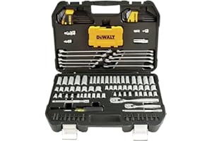 DEWALT Mechanics Tools Kit and Socket Set, 142-Piece, 1/4 & 3/8" Drive, MM/SAE (DWMT73802)