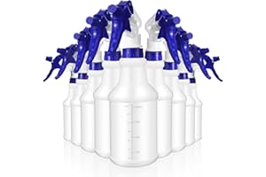 Gandeer 10 Pack Spray Bottles 16 Oz Empty Water Spray Bottles for Cleaning Heavy Duty Refillable Squirt ‌container with Measurements Adjustable Nozzle for Household Commercial Industrial(Blue)