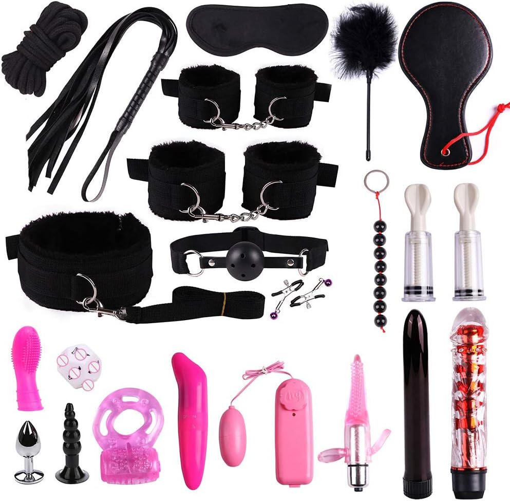 22 PCS Nylon Leather New Plush Set Toy Suit Kit Special Bundled Binding Set New Yoga Plush Leather Set Yoga Set SM Kit for Couple Adult Sexy Suit, Nylon Leather Suit, Plush Set Sexy Toy