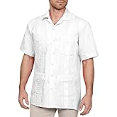 NE PEOPLE Men's Short Sleeve Cuban Guayabera Button Down Shirts Top S-4XL