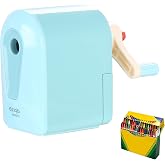 Crayon Sharpener Compatible with Crayola, Pencil Sharpener Manual, Blue | with Storage Box, Wear-Proof ABS Material, Sturdy and Durable, Anti-Slip Base, Easy to Clean and Use, for Everyday Home
