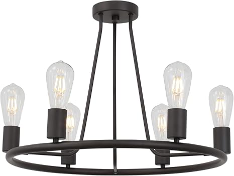 Bonlicht Rustic Indoor Ceiling Lighting 6 Light Vintage Retro