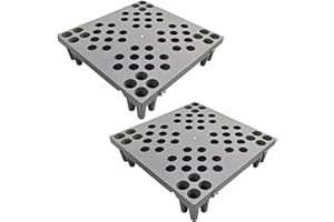 LXSEHN 2 Pcs Plastic Pallets, Lightweight Waterproof Plastic Floor Pallet for Basement Storage, Nestable Storage Pad with Extensive Uses for Garage Kitchen Supermarket Warehouse