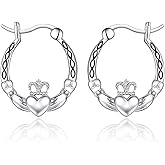 Claddagh Earrings for Women Dangle Celtic Knot Claddagh Earrings Sterling Silver Celtic Jewelry Christmas Mothers Birthday Gifts