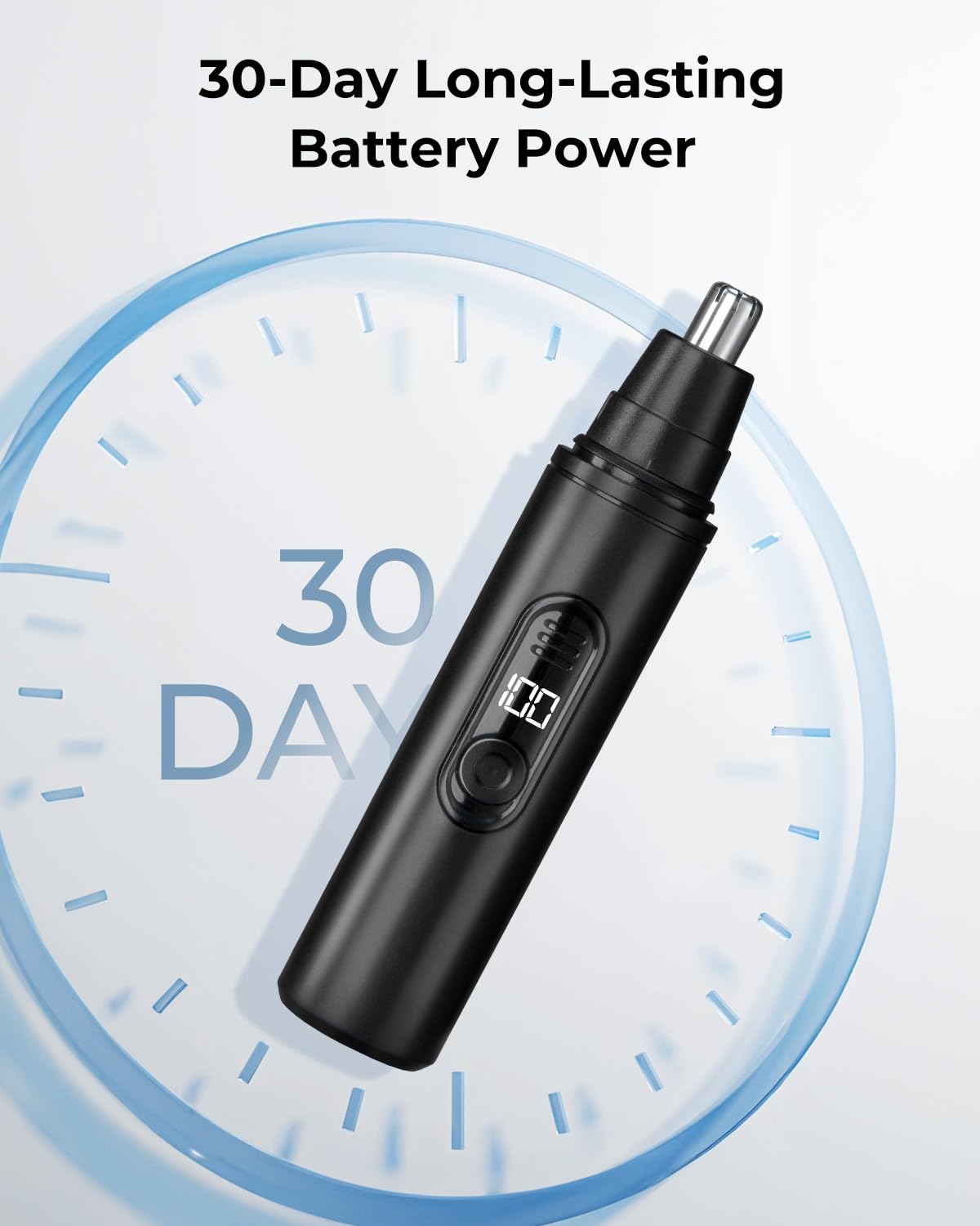 SUERBEATY Nose Hair Trimmer for Men Rechargeable, Electric Nose and Ear Hair Trimmer, Professional Nose Clipper, LED Display, Waterproof, Portable Travel Size, Painless, Black