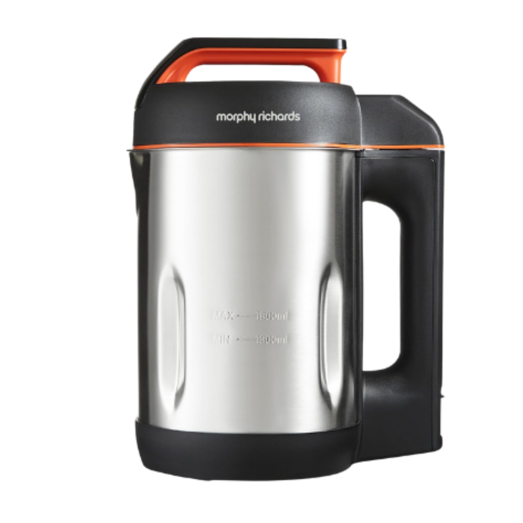 Morphy Richards Soup Maker, 1.6L Dual Programme, Serrator Blade, Easy Clean, Keep Warm, LED Countdown, Add to Function, Detachable Power Cord, Stainless Steel, 501022