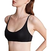 Zoe Jacobs Organic Cotton Bra for Women, Wireless Scoop Neck T-Shirt Bra, Seamless Padded Bra for Small Breasted Women