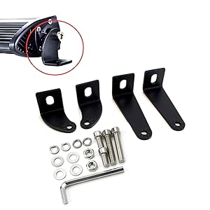 iJDMTOY 2-Pack Universal Side Mounting Brackets For Straight or Curved LED Light Bar (For Most 20 30 40 42 50 52 Inches)