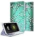 NageBee PU Leather Flip Fold Wallet Case with Card Slot for LG G5 - Plum Blossom