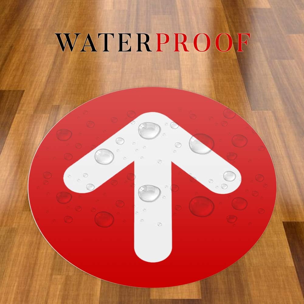 12 Adesivi Freccia Per Distanziamento Sociale - 31 Cm, Antiscivolo, Impermeabili | Per Negozi, Uffici, Ristoranti - Foto 8