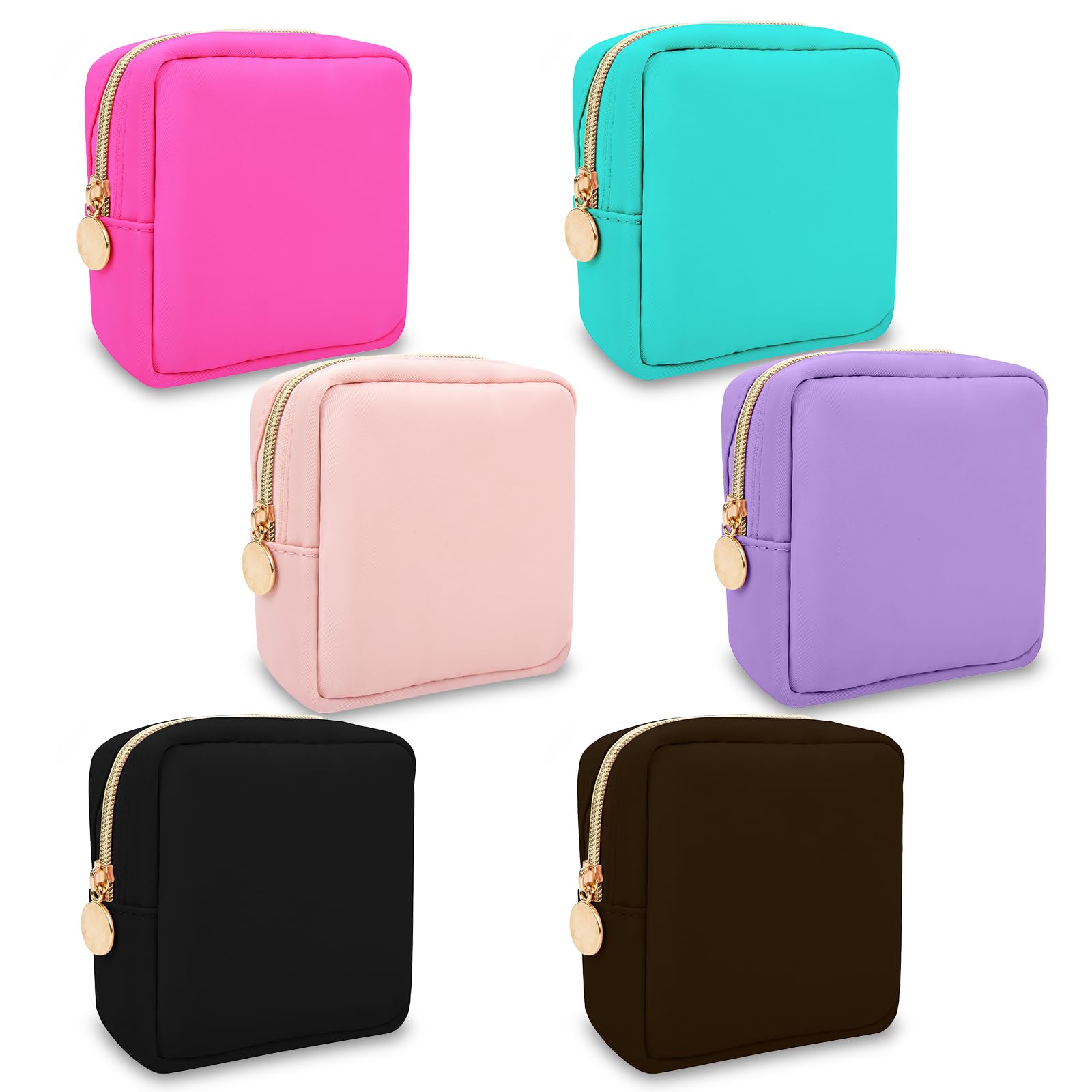 Photo 1 of ***ONLY 4*** UIXIZQ 6 Pcs Waterproof Mini Makeup Bag Pouch for Purse,Small Cosmetic Travel Bag Pouch Nylon Toiletry Organizers Bag for Women Girls,Cute Mini Zipper Preppy Coin Purse for School Work Camping Travel