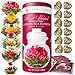Teabloom Flowering Teas Gift Set Collection - 36 Assorted Blooming Teas in a Variety of Flavors and Flowers - Gift Box includes 3 Unique and Beautiful Flowering Tea Canisters - Makes 750 Cups of Tea
