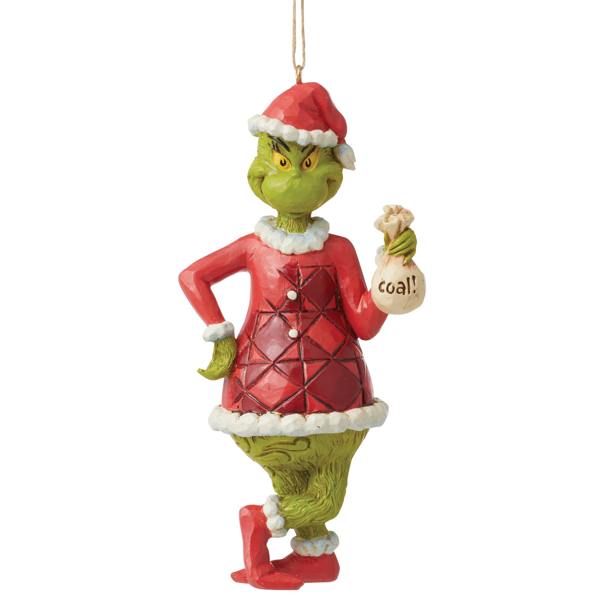 Jim Shore Grinch With Bag Of Coal Ho Hanging Ornament