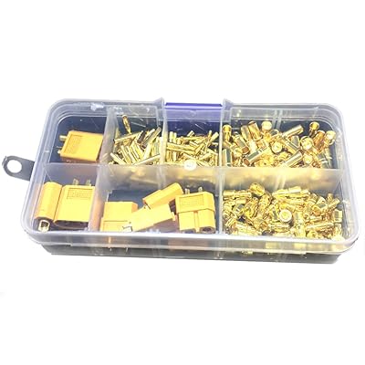 2.0mm x 50 Pair Bullet Connector 3.5mm x 50 Pair Bullet Connector XT60 x 5 Pair Power Connector