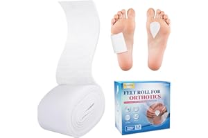 Ecoofor Adhesive Felt Sheet – 1/4" x 6" x 2.5 Yard Felt Roll with Adhesive Backing, Premium Wool Rayon Blend for Orthopedic Cushioning, Foot Pain Relief & Support (1 Roll)