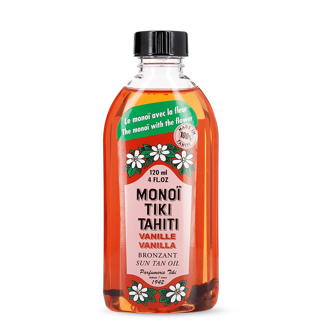 Monoi Tiki Tahiti Vanilla Bronzant Sun Tan Oil For Body 120ml