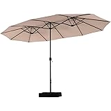 Amazon Com Sundale Outdoor 16 Ft Aluminum Patio Umbrella Table Market Drape Umbrella With Crank And Cross Bar Set For Garden Deck Backyard Pool 8 Alu Ribs 100 Polyester Canopy Dark Green