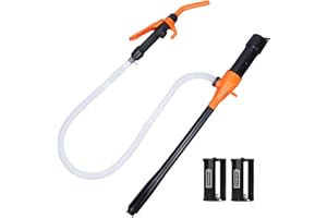 JMCUHYD Portable Power Battery Pump, Portable Fuel Transfer Pump Battery Operated Electric Siphon Pump for Gas, Fuel, Diesel, Water, 2.2 GPM, with Nozzle, Quick Control Flow and Stop, Extra Long Hose