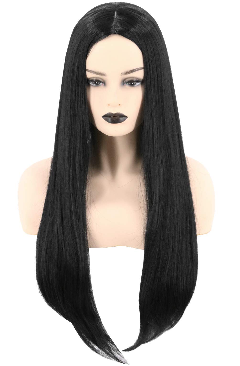 Photo 1 of Topcosplay Women Wig Black Long Straight Middle Part Cosplay Halloween Costume Hair Wigs