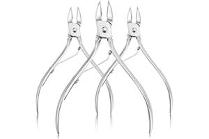 KOOTINN 3 Packs Nail Cuticle Trimmer Professional Cuticle Cutter Stainless Steel Cuticle Nippers with Double Spring Cuticle Clippers Pedicure Manicure Tools for Fingernails and Toenails