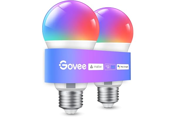 Govee Smart Light Bulbs, WiFi & Bluetooth Color Changing Light Bulbs, Music Sync, 16 Million DIY Colors RGBWW Color Lights Bu