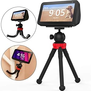 Stand for Echo Show 5, Flexible Tripod Adjustable Stand Holder - Echo Show 5 Stand 360 Degree Rotatable Spherical Tripod for Kitchen, Bedroom, Office and Show Anywhere