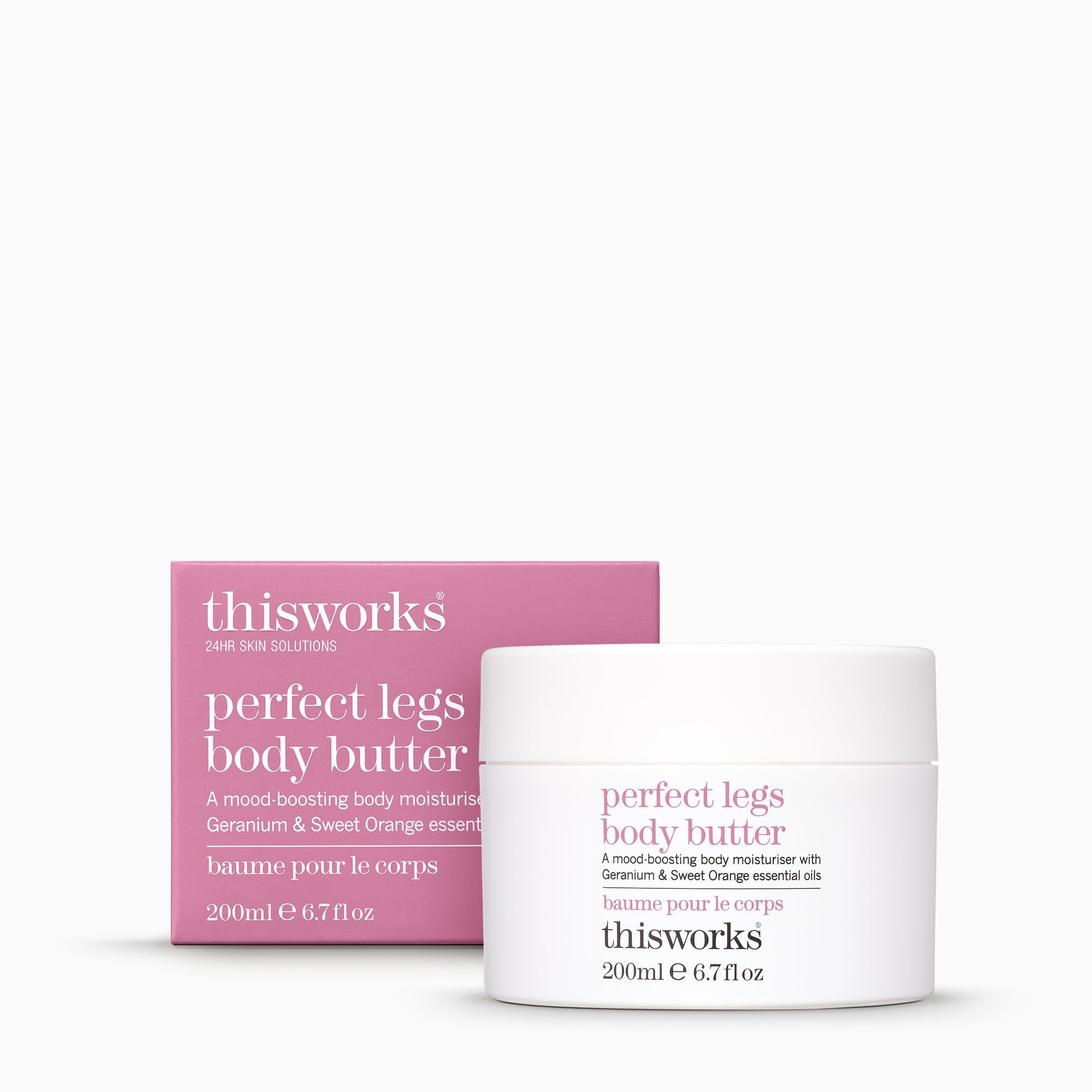 This Works Perfect Legs Body Butter, 200 ml - Body Lotion with Mood-Boosting Geranium and Orange Essential Oils - Nourishing Body Moisturiser with Shea Butter and Hyaluronic Acid for a Hydrating Glow