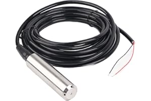 GUGXIOM Water Level Sensor, 4-20mA Throw in Type Water Level Sensors, Anti Bending 0 5m Range Depth Input Liquid Level Transmitter, 6m/19.7ft, 316 Stainless Steel, with Waterproof Cable