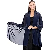 Ladiery Chiffon Shawl Wraps for Women Evening Dresses, Elegant Soft Sheer Shawls for formal dressy Bride Wedding