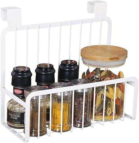 Amazon Senbowe 多機能収納ラック ドアハンガー 調味料フック バスケット 調味料スパイスラック キッチン収納ラック シンク下 ドア 扉用 キッチン 洗面所 キャビネット 収納 ホワイト キッチンペーパーホルダー オンライン通販