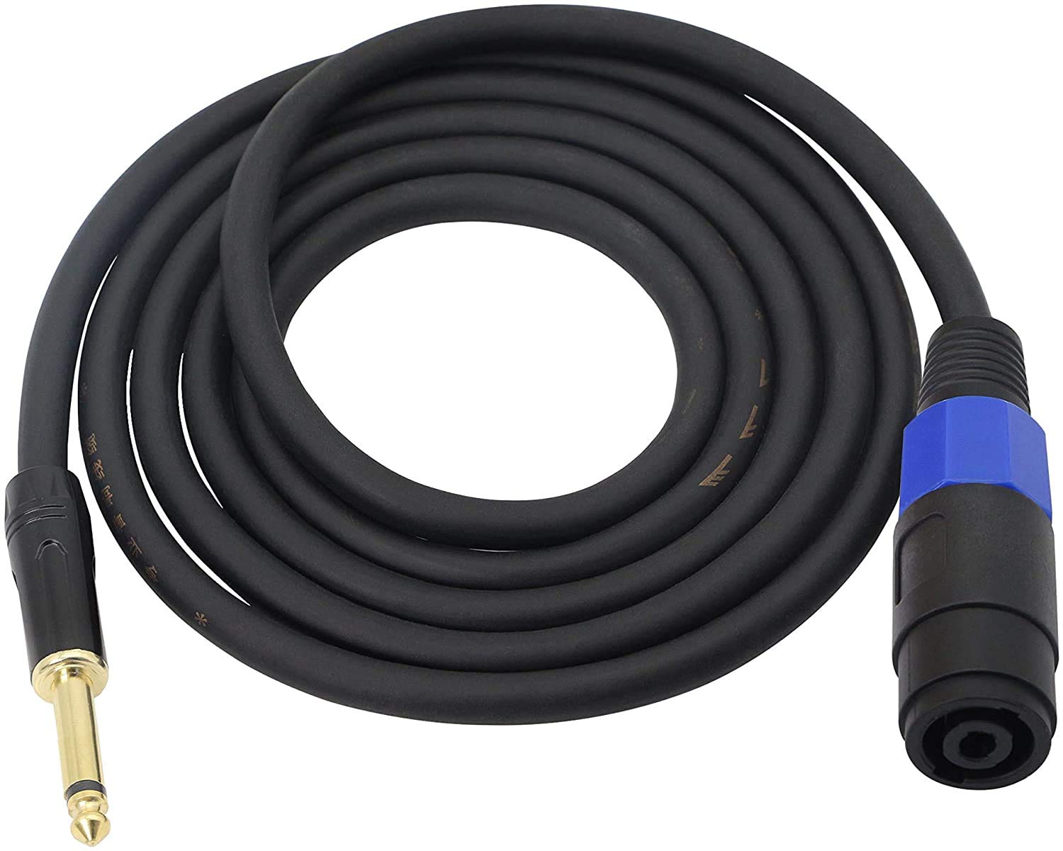 XMSJSIY Speakon to 1/4" Mono Speaker Cable, 6.35mm TS Plug to Speakon Female Speaker Wire 14AWG Audio Amplifier Connection Cord with Twist Lock for DJ/PA - 2M/6.56FT