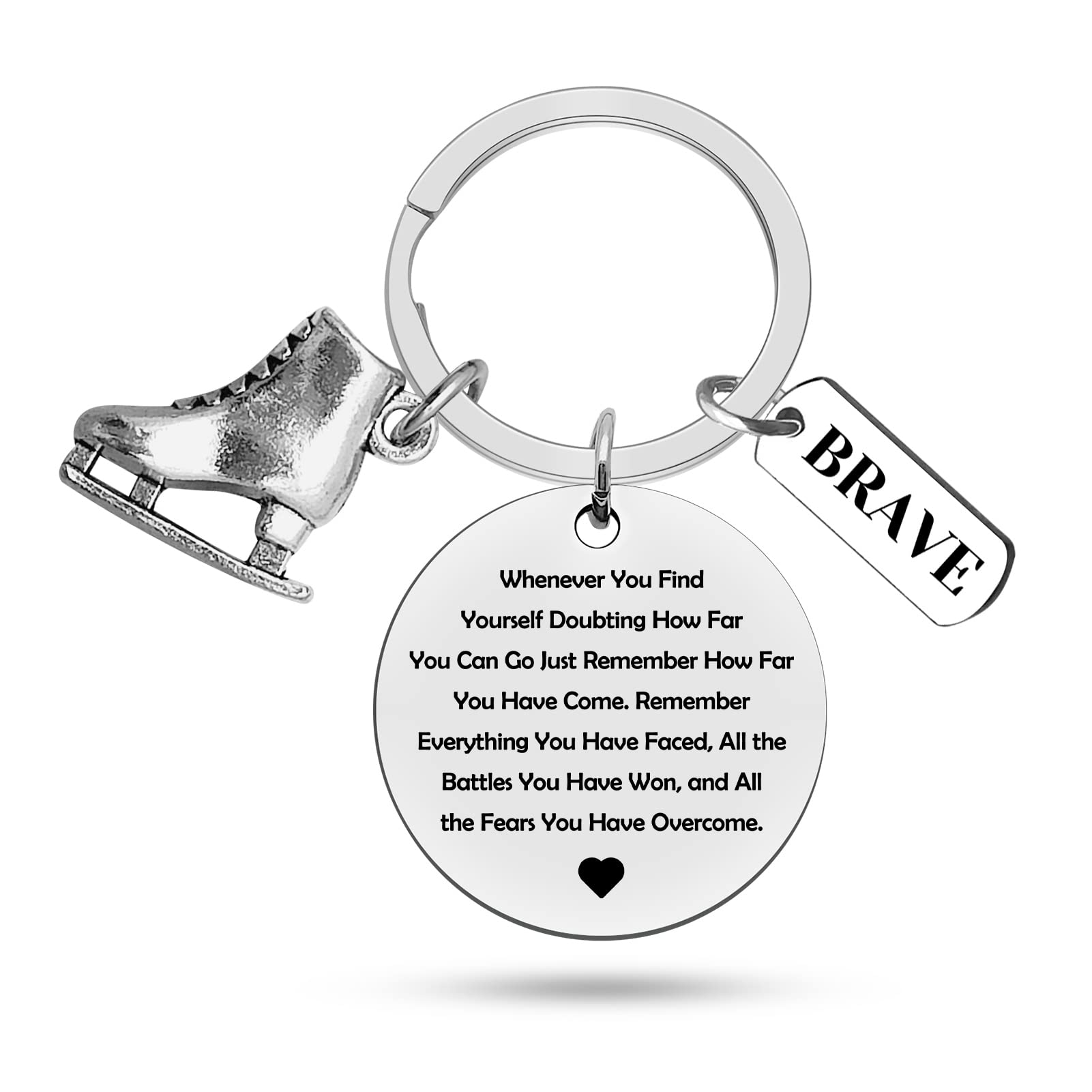 Heigebi Roller Skate Keychain - Ice Skate Keychain Gift for Skaters & Teams - Stainless Steel, Unisex, Skate Gifts Keyring Color