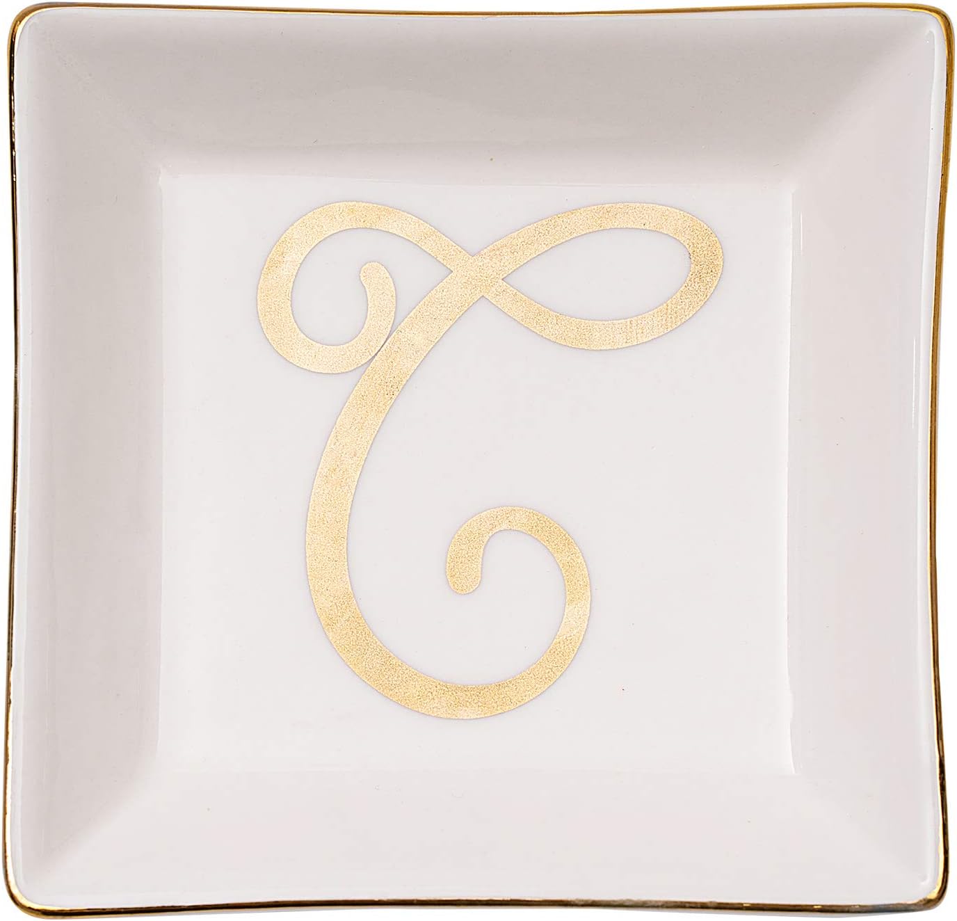 Hlonon Gift for Mom from Daughter or Son, Jewelry Tray with Gold Letters, Mother's Day Birthday Gifts… (G)