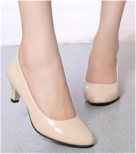 Amazon Com Four Seasons Patent Leather Low Heels Shoes Women