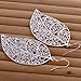 Elegant Fashion Jewelry 925 Silver Plated Stud Dangle Earings Eardrop Skeleton Big Leaf