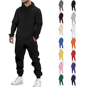 Mens Track Suits 2 Piece Set Fleece Hoodie and Sweatpants Outfits 2026 Casual Athletic Jogging Suit Work Out Gym Clothing
