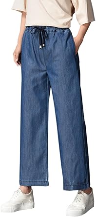 soft denim palazzo pants