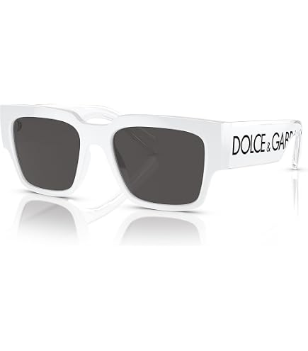 Amazon.com: Dolce & Gabbana DG 6187 331287 White Plastic Rectangle