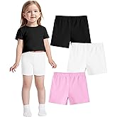 ZUEMET 3 Pack Baby Girls Bike Shorts Toddler Girl Athletic Dance Short Soft Cotton Summer Clothes Size 18M-5T