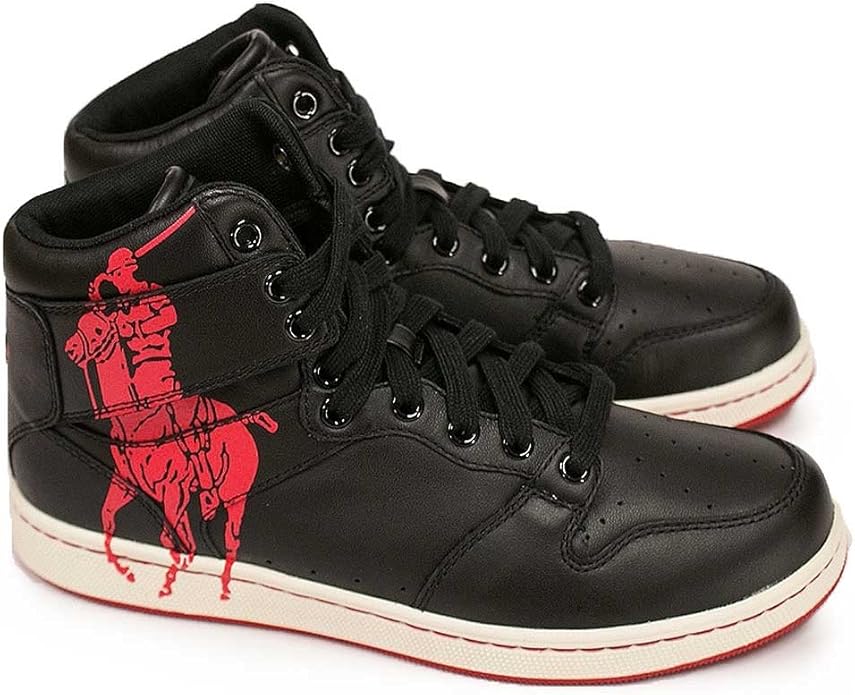 Amazon ポロラルフローレン Polo Ralph Lauren ポロ ラルフローレン ハイカット ブラック レッド 29 5cm Us11 0 Polo Ralph Lauren ポロラルフローレン スニーカー