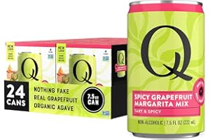 Q MIXERS Q SPICY GRAPEFRUIT MARGARITA MIX with Real Grapefruit & Organic Agave - Ideal for Cocktails & Mocktails - Real Ingredients & Perfectly Balanced - 80 Calories per Serving - 7.5 Fl Oz Cans (Pack of 24)