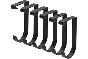 Qualward Add-On Storage Hook Accessory for Ceiling Rack and Wall Shelving,Flat Hook, 6 Pack