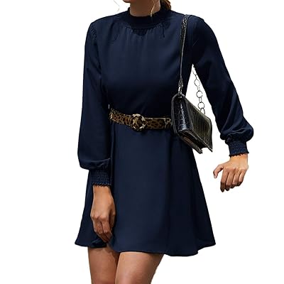 hoco long sleeve dress Zapaka Women Navy Short Homecoming Dress A Line V Neck Cocktail Dress with Long Sleeves, Navy / US16